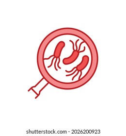 Parasite analysis color line icon. Medical examination concept. Pictogram for web, mobile app, promo. UI UX design element. Editable stroke.