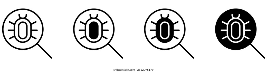 Parasite detection icon vector set. Laboratory parasite test illustration sign collection. Parasitology symbol. Medical diagnostics logo or mark.