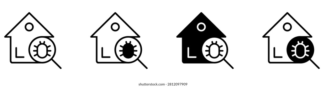Parasite detection icon vector set. Laboratory parasite test illustration sign collection. Parasitology symbol. Medical diagnostics logo or mark.