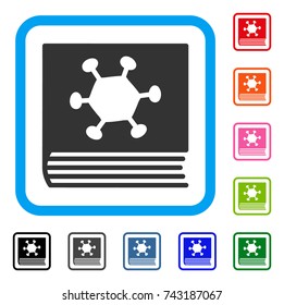 Parasite Encyclopedia icon. Flat gray iconic symbol inside a light blue rounded square. Black, gray, green, blue, red, orange color variants of Parasite Encyclopedia vector.