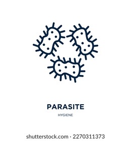 parasite icon from hygiene collection. Thin linear parasite, virus, disease outline icon isolated on white background. Line vector parasite sign, symbol for web and mobile