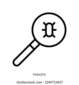 parasite icon. Line Art Style Design Isolated On White Background