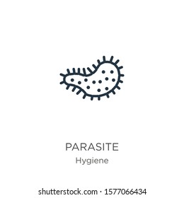 Parasite icon. Thin linear parasite outline icon isolated on white background from hygiene collection. Line vector sign, symbol for web and mobile