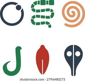 Parasite Shapes Plasmodium Tapeworm Roundworm Hookworm Fluke Giardia