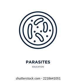 parasites icon from education collection. Thin linear parasites, virus, pest outline icon isolated on white background. Line vector parasites sign, symbol for web and mobile