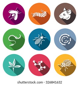 Parasites icons set. Vector Illustration.
