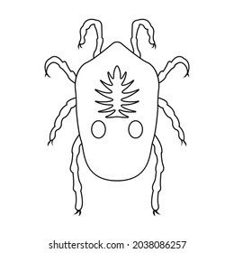 Parasites mite vector icon.Outline vector icon isolated on white background mite parasites.