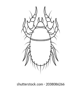 Parasites mite vector icon.Outline vector icon isolated on white background mite parasites.