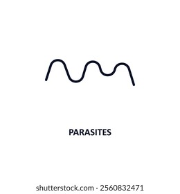 parasites outline icon.  Thin line icon from education collection. Editable vector isolated on white background