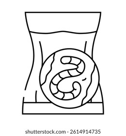 parasites in stomach line icon vector. parasites in stomach sign. isolated contour symbol black illustration