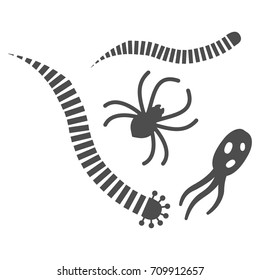 Parasites vector pictograph. Style is flat graphic grey symbol.