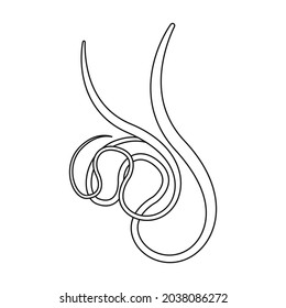 Icono de vector de gusanos parásitos.Icono de vector de contorno aislado en parásitos de fondo blanco.