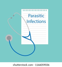 Parasitic Infections written in a notebook- vector illustration