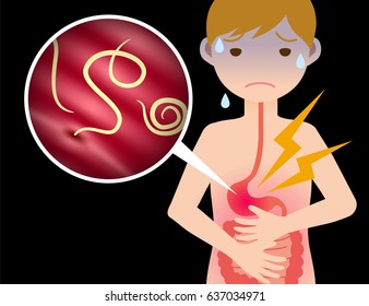 Parasitic Worm And Food Poisoning. Anisakis. Anisakiasis.