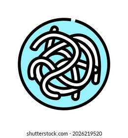 parasitic worms ascaris color icon vector. parasitic worms ascaris sign. isolated symbol illustration