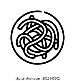 parasitic worms ascaris line icon vector. parasitic worms ascaris sign. isolated contour symbol black illustration