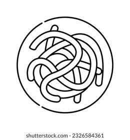 parasitic worms ascaris line icon vector. parasitic worms ascaris sign. isolated contour symbol black illustration