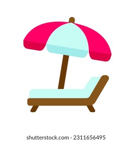 Parasol beach ( summer , vacation ) vector icon illustration
