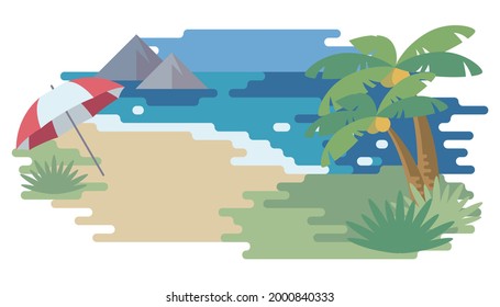 ilustración de parasol y vectores de playa