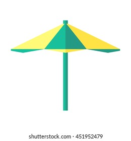 Parasol coloured vector icon. Summer and vocation icon for web and mobile apps.