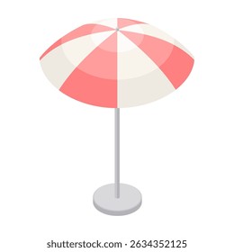 Parasol - ilustração vetorial isométrica desenhada à mão.
