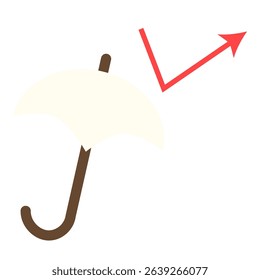 Parasol Icon Blocking Sunlight for UV and Heat Protection