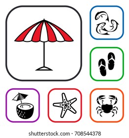 Parasol icon in color