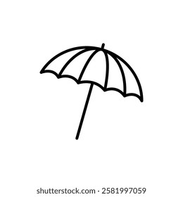 parasol icon Flat vector set outline