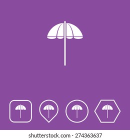 Parasol Icon on Flat UI Colors with Different Shapes. Eps-10.