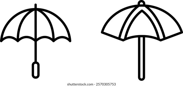 "Parasol Icon Representing Sun Protection, Shade, and Outdoor Comfort for Relaxation"