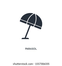 parasol icon. simple element illustration. isolated trendy filled parasol icon on white background. can be used for web, mobile, ui.