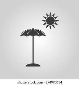 The parasol icon. Vacation symbol. Flat Vector illustration