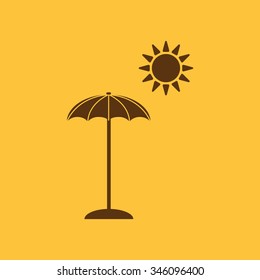 The parasol icon. Vacation symbol. Flat Vector illustration