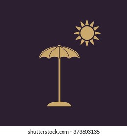 The parasol icon. Vacation symbol. Flat Vector illustration