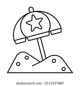 Parasol icon vector on white background