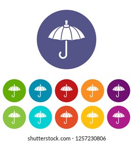 Parasol icons color set vector for any web design on white background
