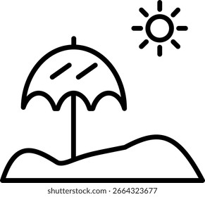 Parasol Linie Vektor Icon Design
