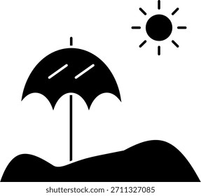 Parasol Line vector Icon Design