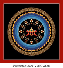 Parasol Mandala Digital Thangka Art Illustration