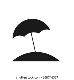 Parasol on the beach icon. Vector illustration