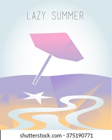 parasol on the beach. vector illustration