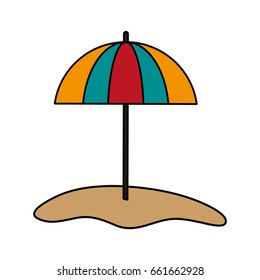 parasol on sand icon image 