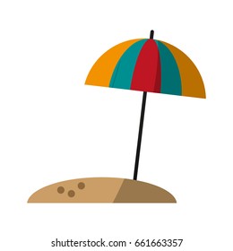 parasol on sand icon image 