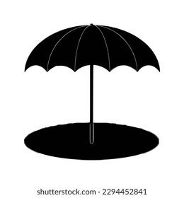 Parasol silhouettes, beach umbrellas silhouettes vector illustration.
