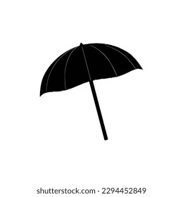 Parasol silhouettes, beach umbrellas silhouettes vector illustration.