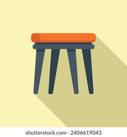 Parasol space furniture icon flat vector. Wood picnic. Deck metal bench