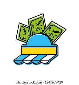 parasol store with bills dollar