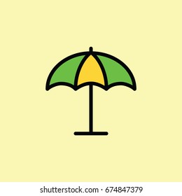 parasol, umbrella icon thin line on color background