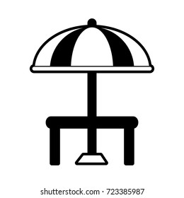 parasol or umbrella with table icon image