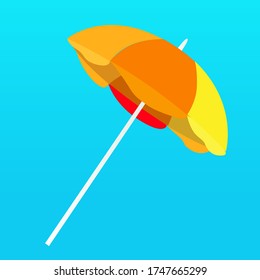 Sonnenschirmvektor, Sonnenschirm, Sommer, draußen.